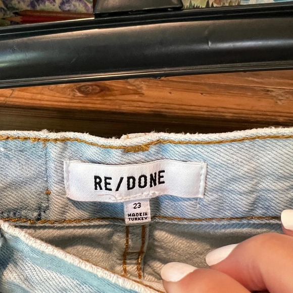 Re/Done 90s high rise loose jeans in bleach destroy size 23 - Picture 10 of 15